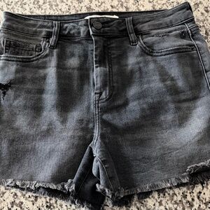 HIDDEN BLACK WASHED CUT OFF JEAN SHORTS - SIZE LARGE L